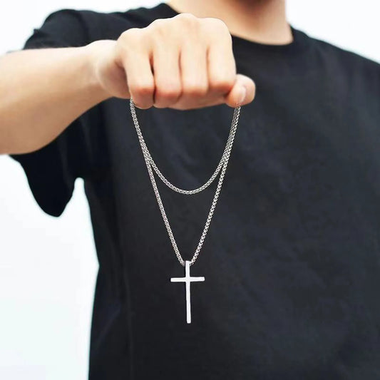 Collier croix mixte